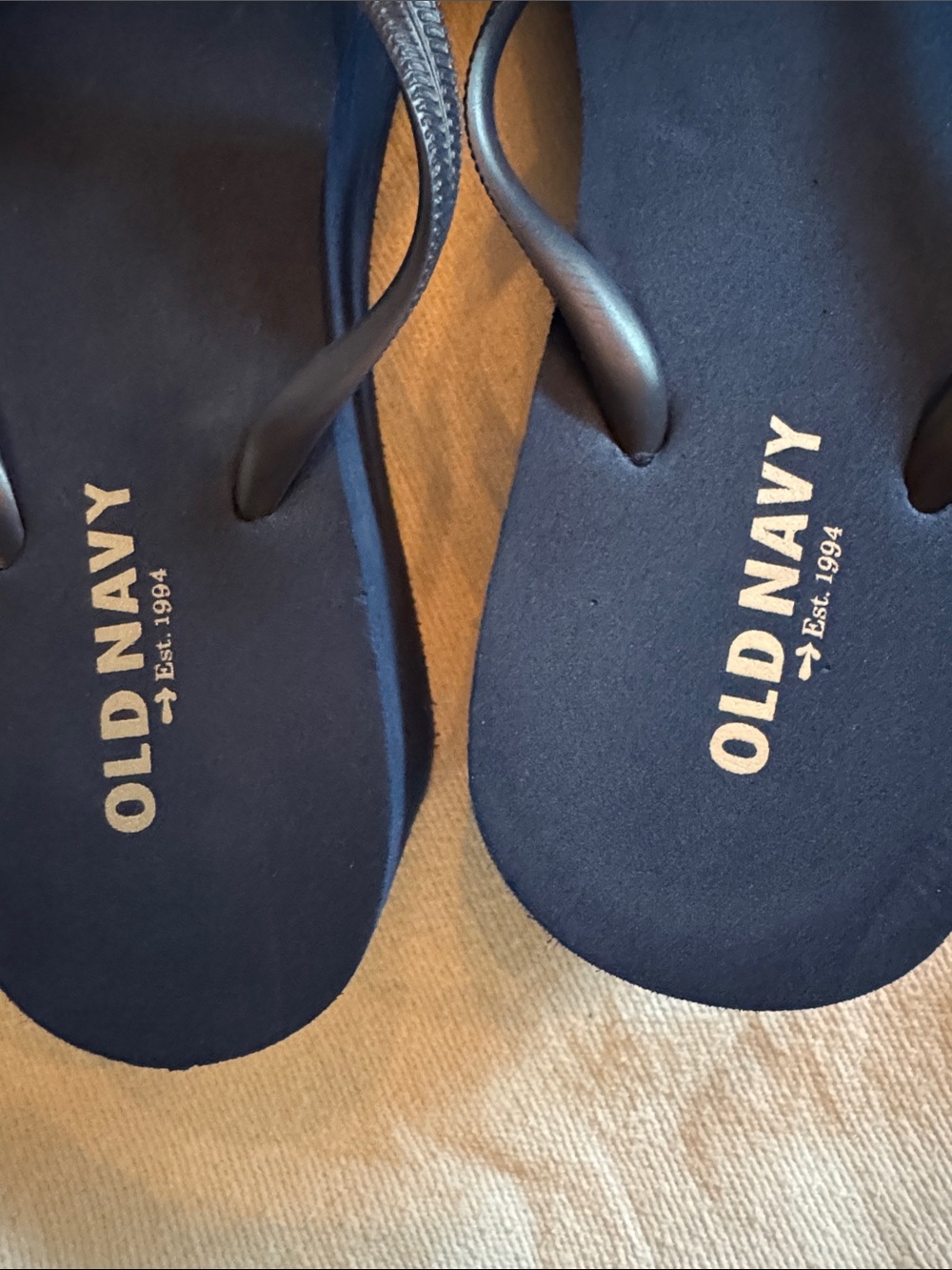 Old Navy Dark Blue Foam Wedge Flip Flop Sandals - Sz 7.5 - 8 - Picture 9 of 11